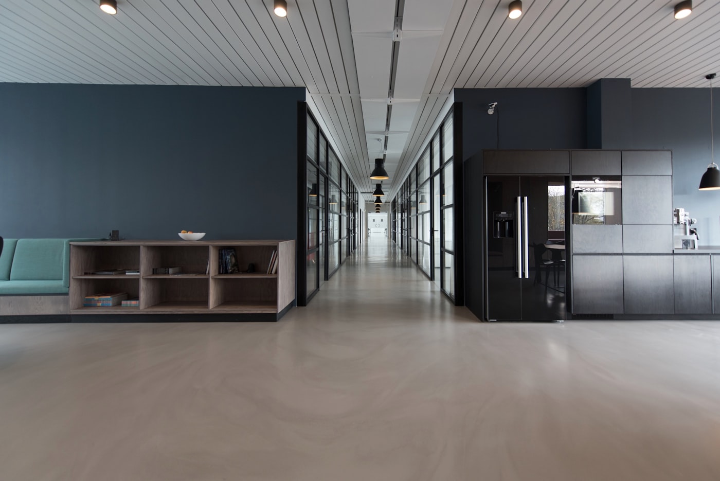 Modern open office workspace
