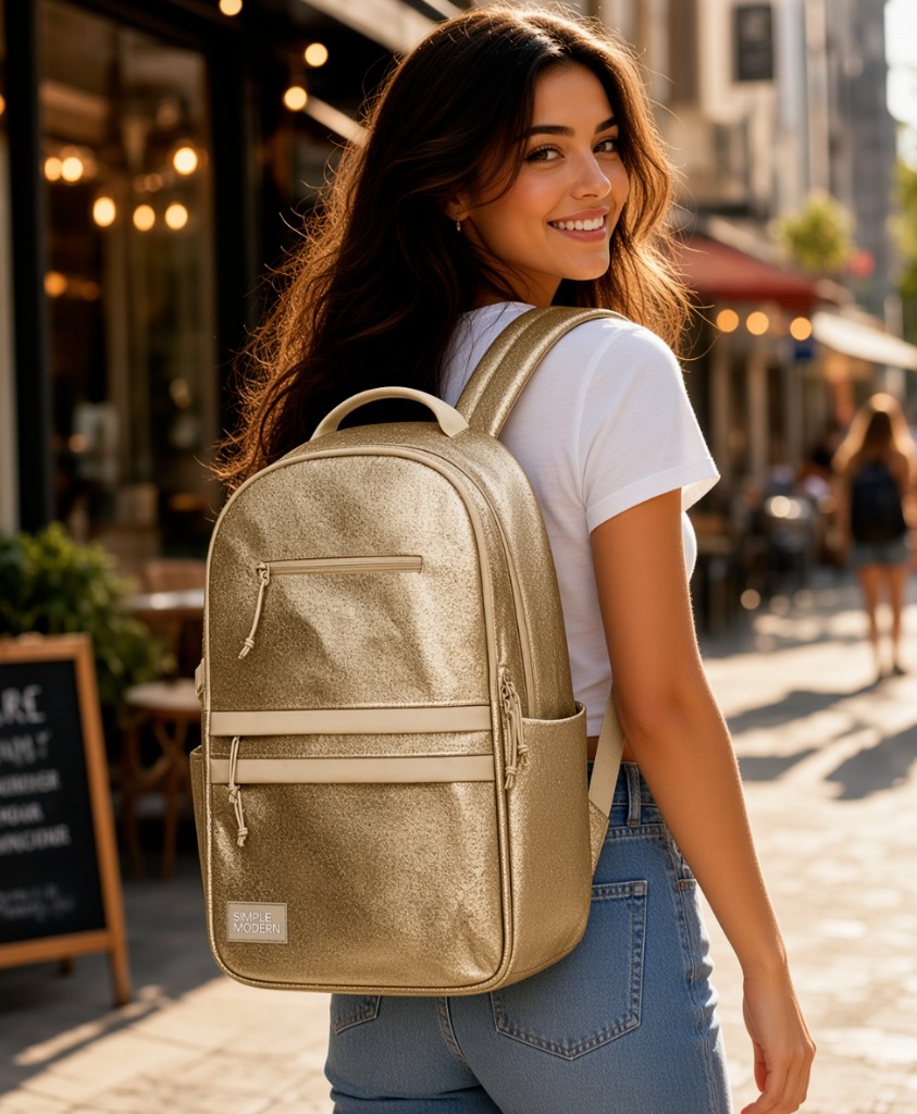 On-model lifestyle still from the same bag SKU