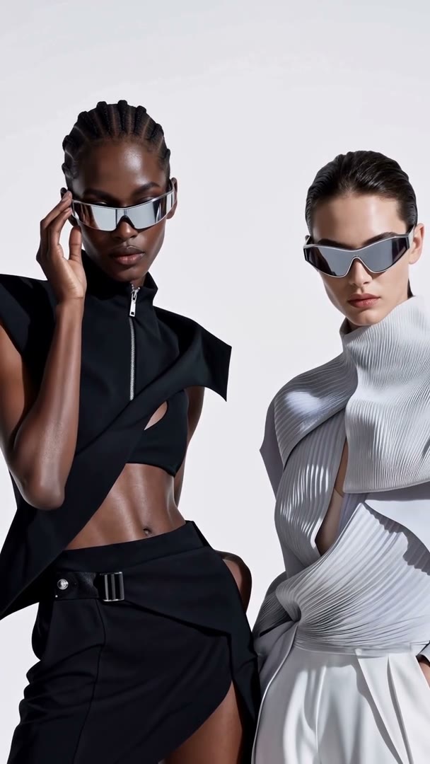 Wearable try-on AI fashion model wearing eyewear SKU
